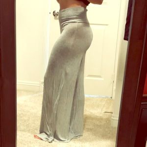 FOREVER 21 HIGH WASTED GRAY SOFT FLOWY COMFY PANTS